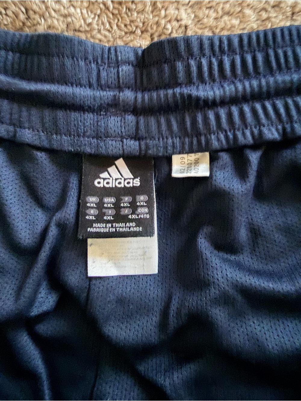 adidas Navy Athletic Shorts with White Side Stripes - Picture 4 of 4